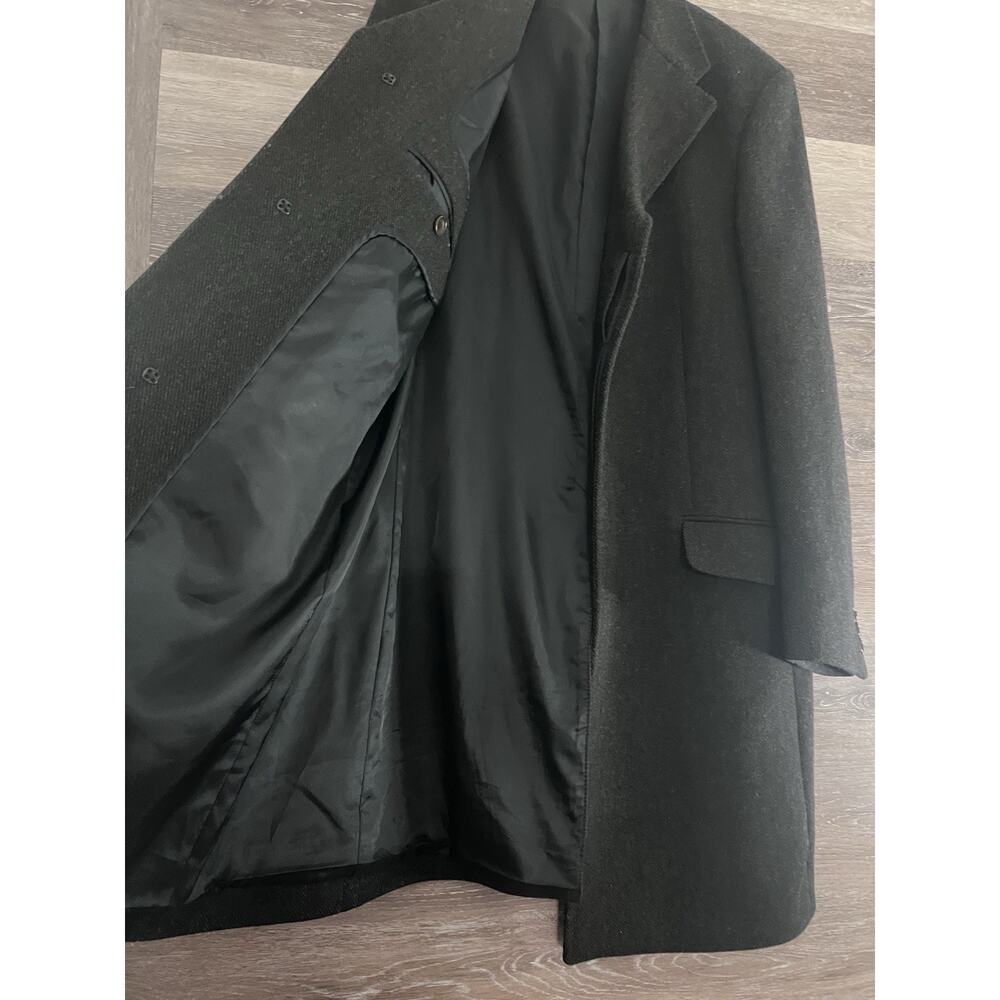 Banana Republic Parka Wool Coat Long Black Men's Large Pockets - Picture 4 of 10